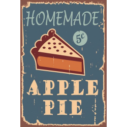 Plaque métal plate 20 x 30 cm : Homemade Apple Pie