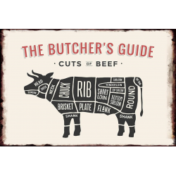 Plaque métal plate 20 x 30 cm : The Butcher's Guide