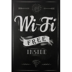 Plaque métal plate 20 x 30 cm : Free Wifi