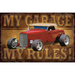 Plaque métal plate 20 x 30 cm : Mu Garage My Rules