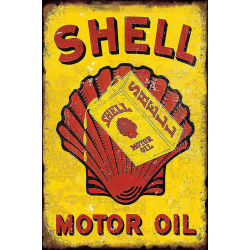 Plaque métal plate 20 x 30 cm : SHELL Motor Oil