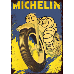 Plaque métal plate 20 x 30 cm : Michelin pneus course