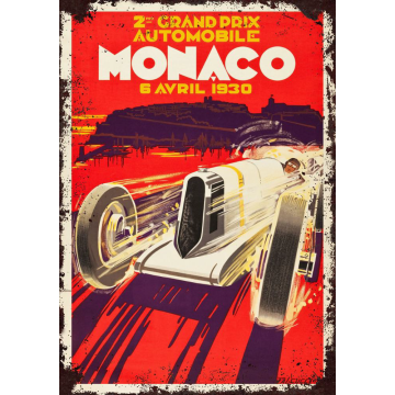 Plaque métal plate 20 x 30 cm :  Monaco grand prix 1930