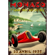 Plaque métal plate 20 x 30 cm :  Monaco grand prix 1935