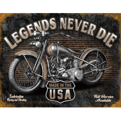 Plaque métal plate 20 x 30 cm :  Legend Never Die