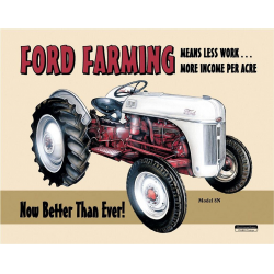 Plaque métal publicitaire 30x40cm plate  : Tracteur Ford Farming
