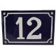Numéro de rue  émaillé 10 x 15 cm bleu - Numero 12