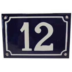 Numéro de rue  émaillé 10 x 15 cm bleu - Numero 12