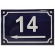 Numéro de rue  émaillé 10 x 15 cm bleu - Numero 14
