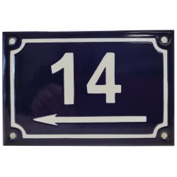 Numéro de rue  émaillé 10 x 15 cm bleu - Numero 14