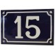 Numéro de rue  émaillé 10 x 15 cm bleu - Numero 15