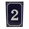 Numéro de rue  émaillé 10 x 15 cm bleu - Numero 2