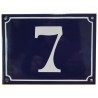 Numéro de rue  émaillé 15 x 20 cm bleu - Numero 7