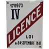 plaque émaillée Licence IV  - 15 x 20 cm