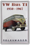 Plaque métal en relief bombée 20 x 30 cm :  VW Combi T1 1950-1967