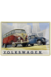 Plaque métal en relief bombée 20 x 30 cm :  VW Combi et Coccinelle