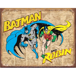 Plaque métal plate 30 x 40 cm : Batman and Robin
