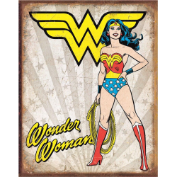 Plaque métal plate 30 x 40 cm :  Wonder Woman Heroic