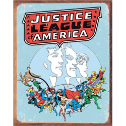 Plaque métal plate 30 x 40 cm :  Justice League Retro