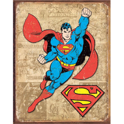 Plaque métal plate 30 x 40 cm :  Superman Panels