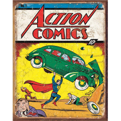 Plaque métal plate 30 x 40 cm :  Superman Action Comics Couverture No 1