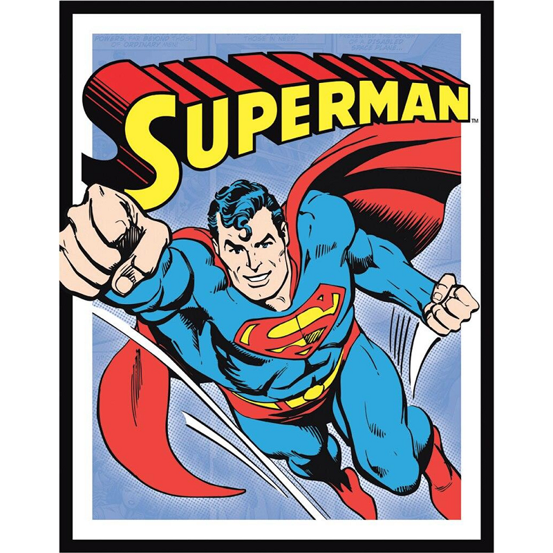 Plaque métal plate 30 x 40 cm :  Superman Rétro