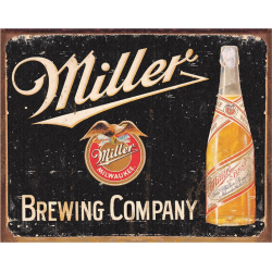 Plaque métal plate 30 x 40 cm :  Miller Brewing Vintage