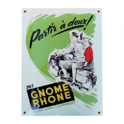 Plaque émaillée bombée : GNOME RHONE