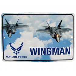 Plaque métal publicitaire rect. plate  30 x 20 cm U.S. AIR FORCE WINGMAN