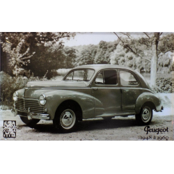 Plaque métal publicitaire 20x30 cm plane :  PEUGEOT 203 - 1948 à 1960