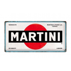 Plaque métal publicitaire 30x20 cm bombée en relief : MARTINI