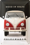 Plaque métal publicitaire 30x20 cm bombée en relief : VW - GOOD IN SHAPE