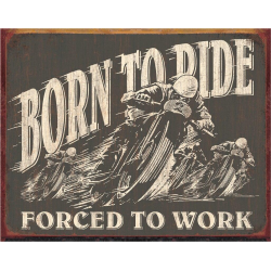 Plaque métal publicitaire 30x40cm plate :  Born To Ride