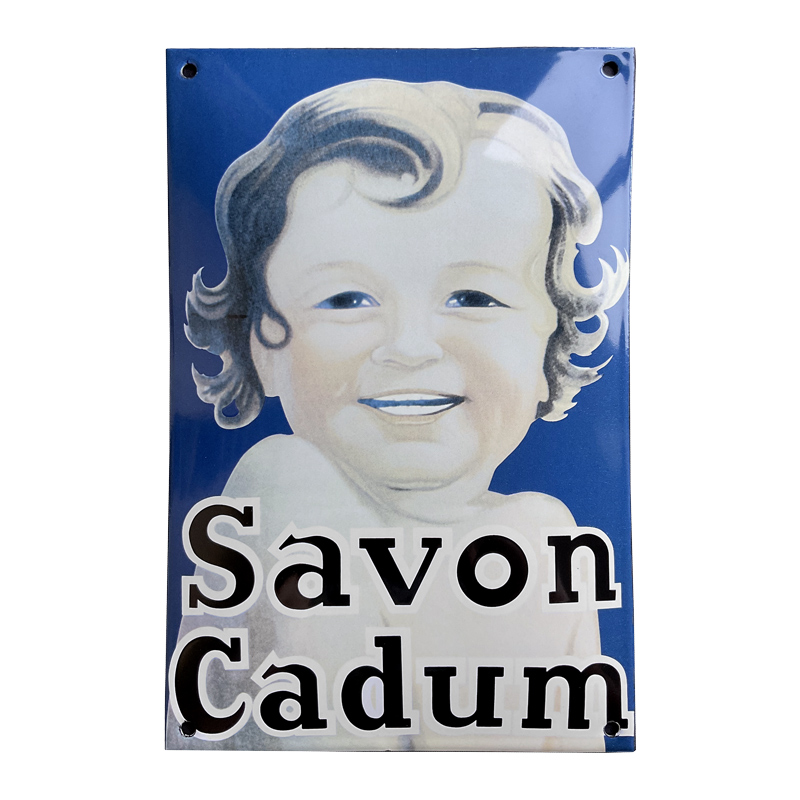 Plaque émaillée bombée : SAVON CADUM