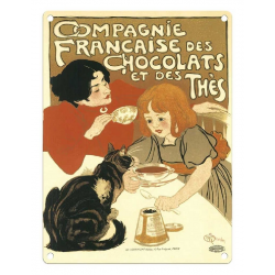 Plaque métal 30 X 40 cm plate : Compagnie Française des Chocolats et des Thés