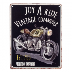 Plaque métal plane 25 x 20 cm : Moto - Joy A Ride