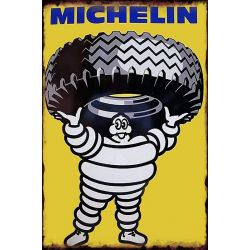 Plaque métal plate 30 x 40 cm : Michelin bibendum pneus