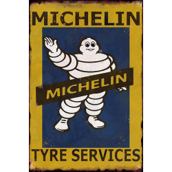 Plaque métal plate 30 x 40 cm : Michelin bibendum tyre services