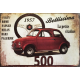 Plaque métal plate 20 x 30 cm : Fiat 500 Bellissima