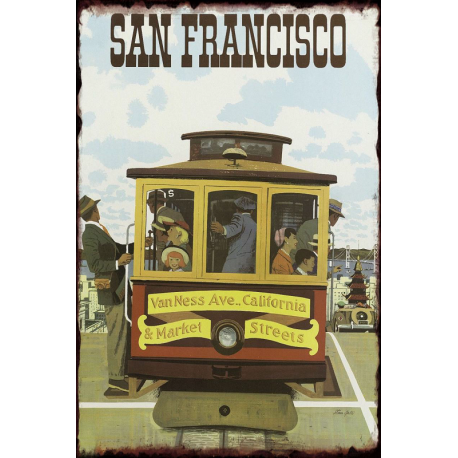 Plaque métal publicitaire 20x30cm plate : SAN FRANCISCO