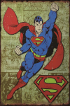 Plaque métal plate 20 x 30 cm : Superman fond BD