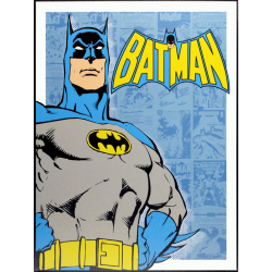 Plaque métal plate 20 x 30 cm : Batman Buste fond bleu