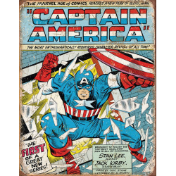 Plaque métal plate 20 x 30 cm : Captain America Comics