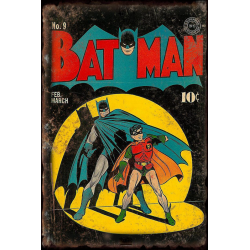 Plaque métal plate 20 x 30 cm : Batman et Robin