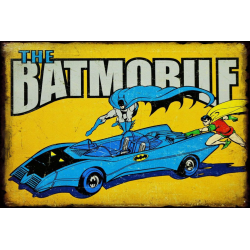 Plaque métal plate 20 x 30 cm : The Batmobile