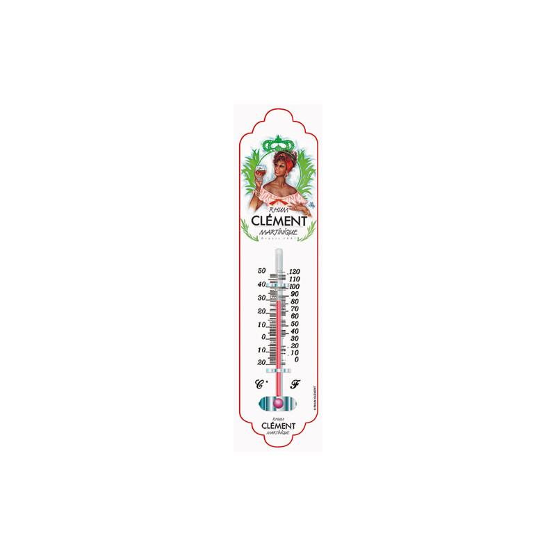 Thermomètre métal hauteur 28cm :  RHUM CLEMENT