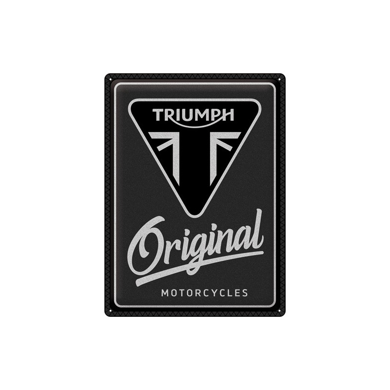 Plaque métal publicitaire 30x40cm embossée : Triumph - Original Motorcycles
