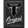 Plaque métal publicitaire 30x40cm embossée : Triumph - Original Motorcycles