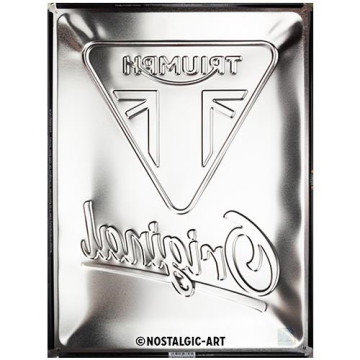 Plaque métal publicitaire 30x40cm embossée : Triumph - Original Motorcycles