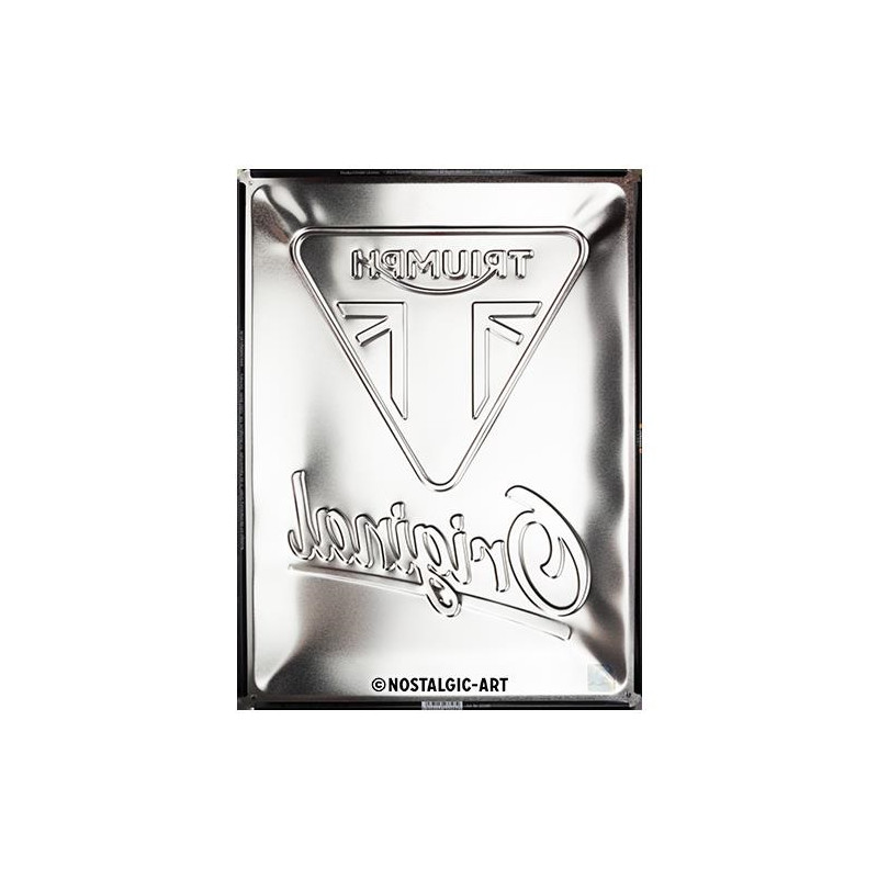 Plaque métal publicitaire 30x40cm embossée : Triumph - Original Motorcycles